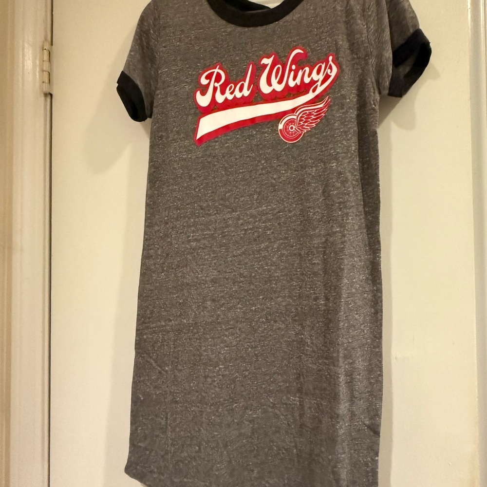 Fanatics Gray Red Wings Triblend T-Shirt Dress